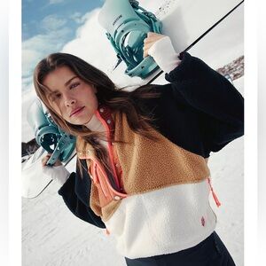 Free People Hit The Slopes Colorblock Fleece Pullover